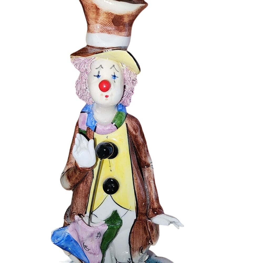 ZAMPIVA CLOWN WITH UMBRELLA FIGURINE SIGNED FROM ITALY